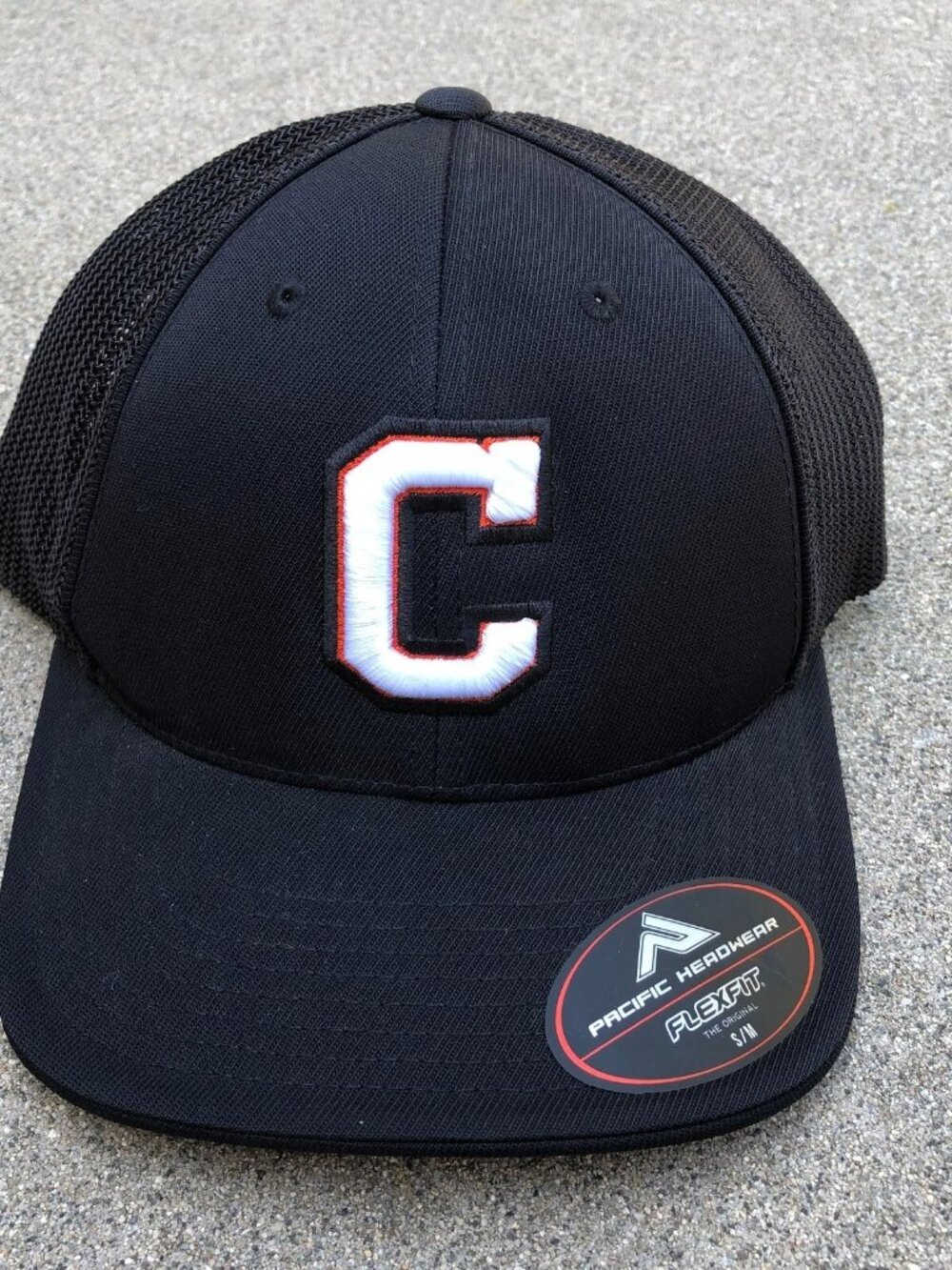 PACIFIC HEADWEAR Cleveland Guardians Trucker Fitted Hat Men's S/M Black C Logo